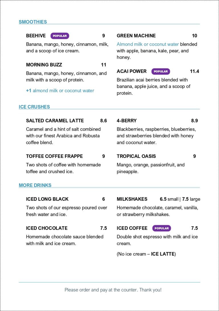 Drinks Menu 2